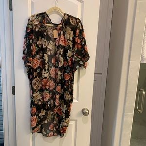 Floral duster kimono